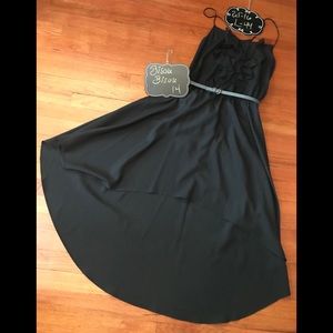 Bisou Bisou Belted High Low Little Black Dress